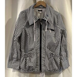 VEX Collection Black & White Stripe Windbreaker‎ Jacket Size 42